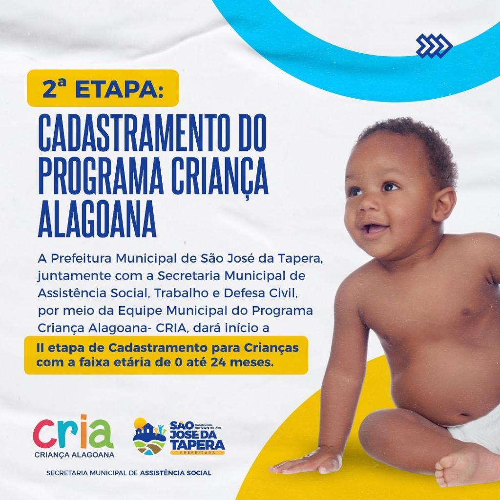 2ª Etapa: Cadastramento Do Programa Criança Alagoana